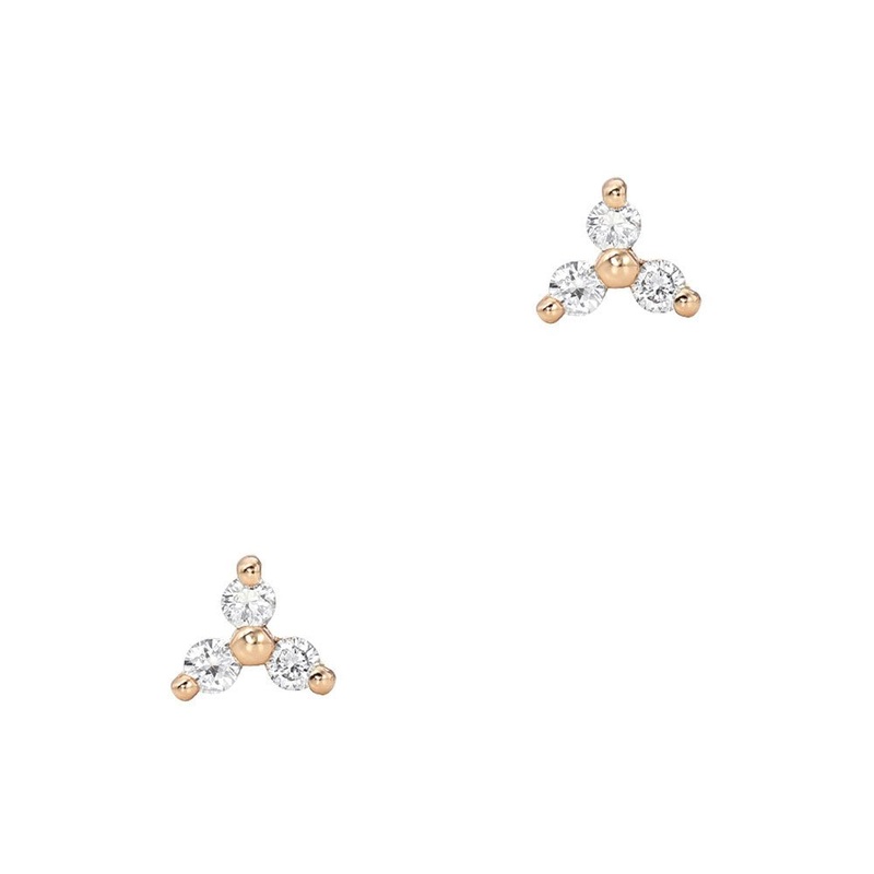 Triple Petite Prong Set Diamond Posts