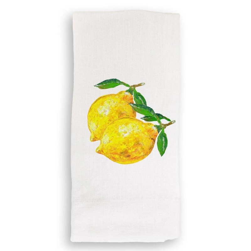 Two Lemons: White Guest Towel