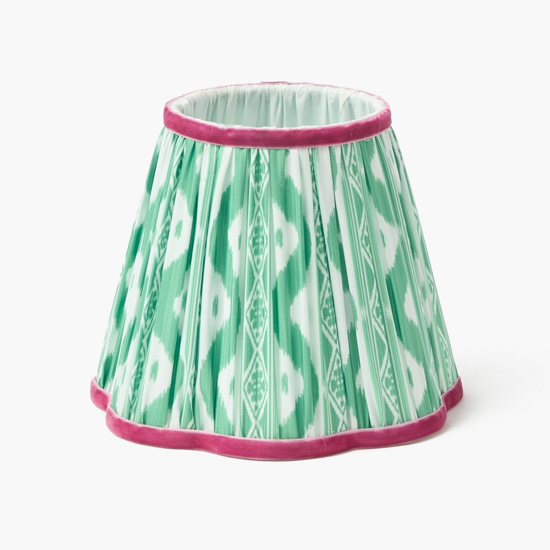 Green & Raspberry Ikat Lampshade (18cm)