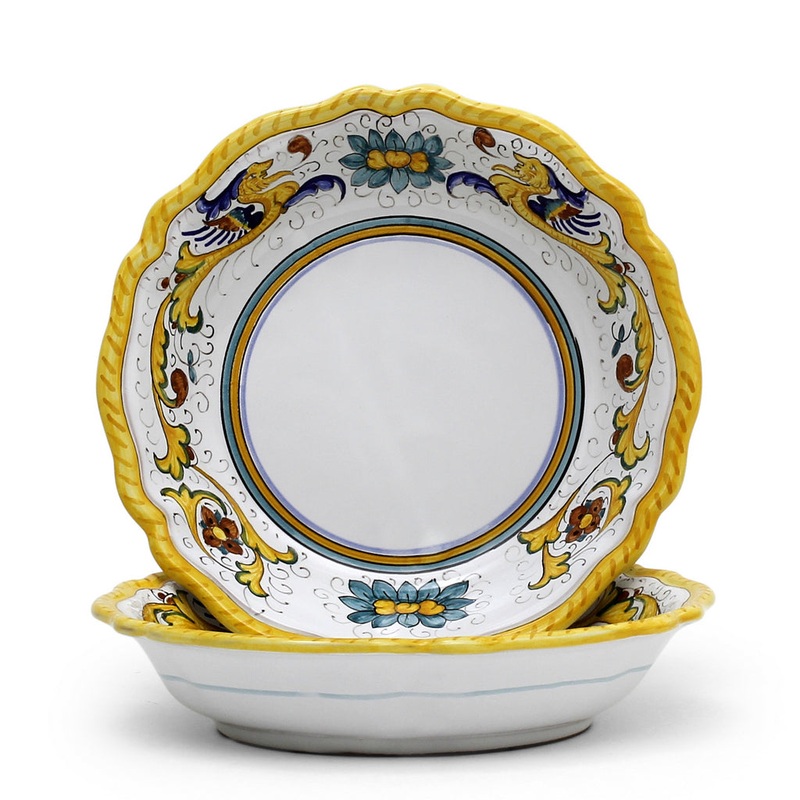 RAFFAELLESCO CLASSICO: Pasta/Soup Scalloped Rimmed Bowl Plate