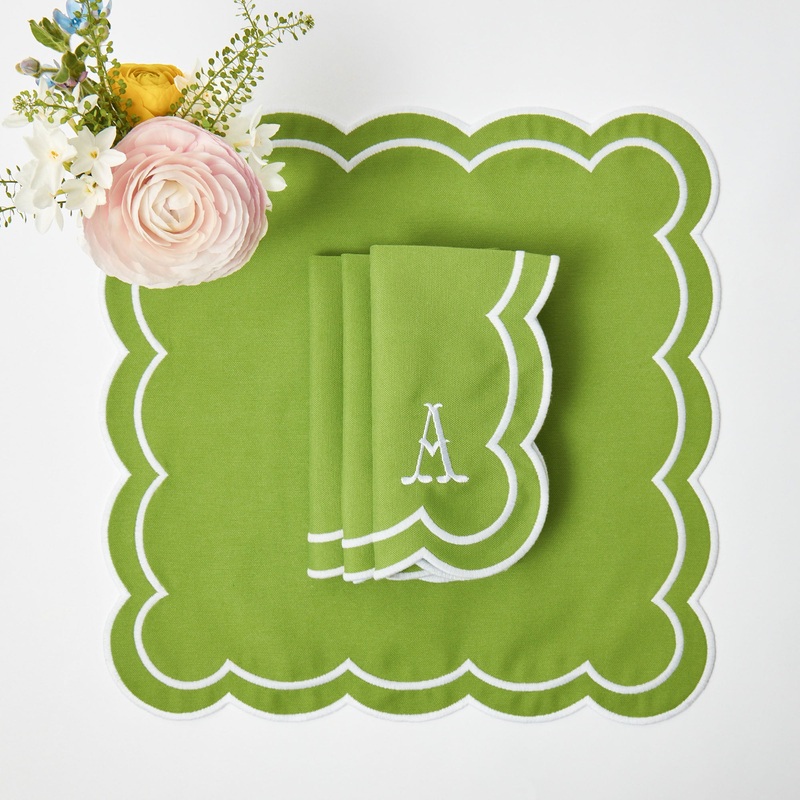 Serena Green Appliqu Napkins (Set of 4)