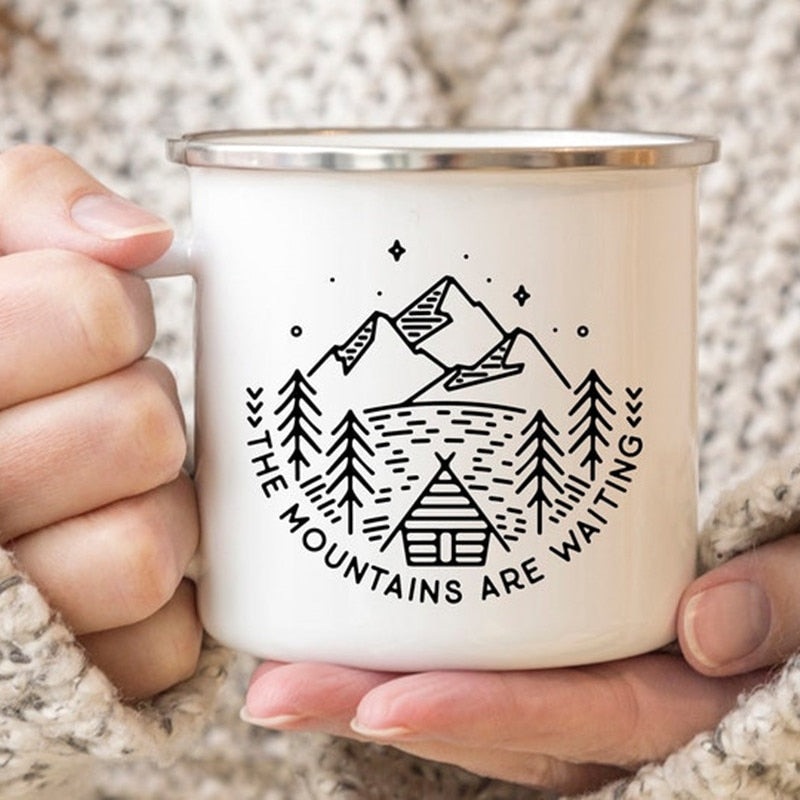 Creative Camping Enamel Mug for Coffee and Tea