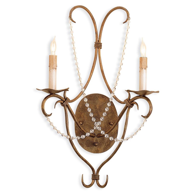 Crystal Lights Gold Wall Sconce
