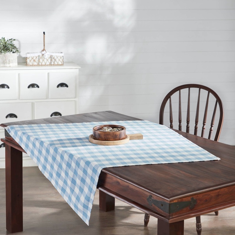 Annie Buffalo Check Blue Table Topper 40×40