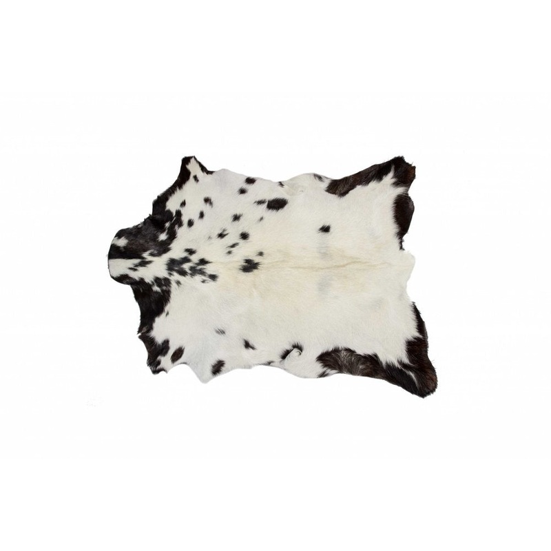 **Black Cowhide Print Handwoven Rug  Modern Accent**