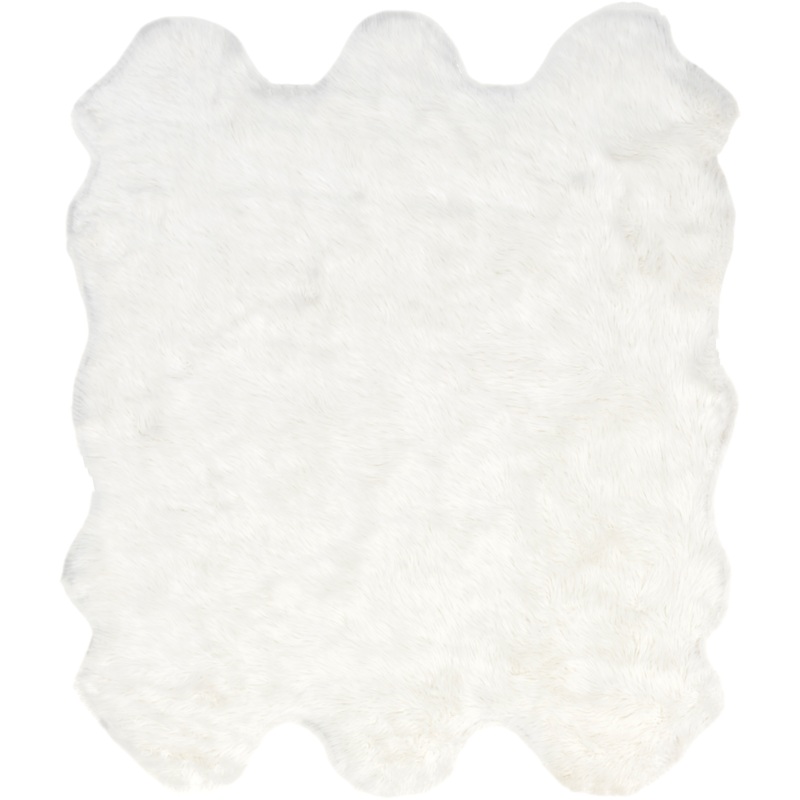 Faux Sheepskin Shag Rug | White
