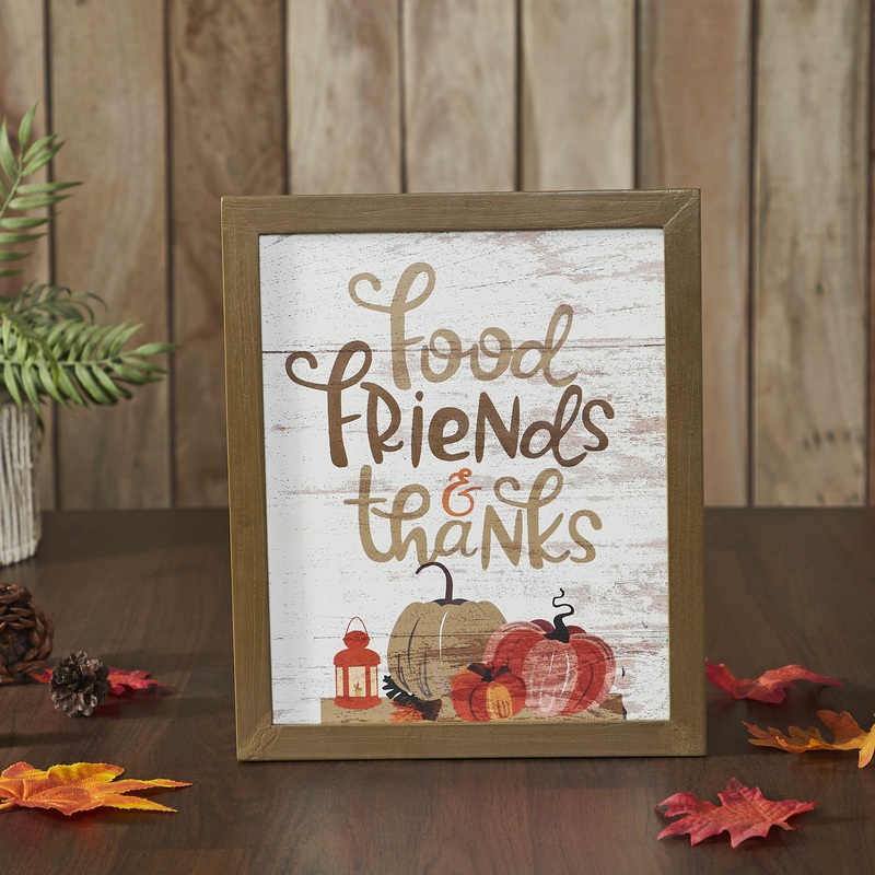 Food Friends & Thanks Wall Sign 12×10