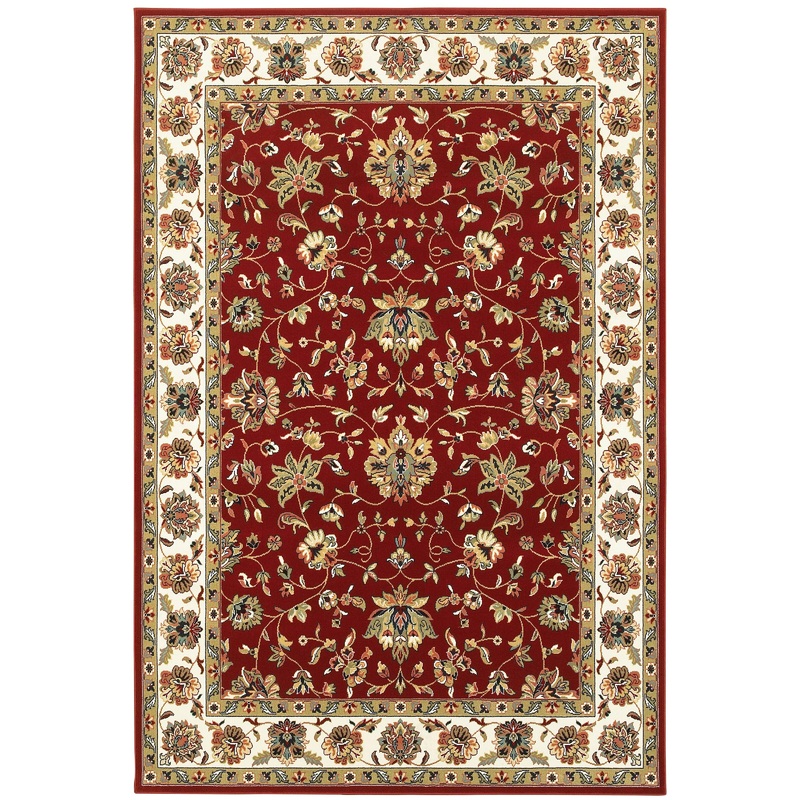 Kashan Red Ivory Traditional Oriental Indoor Rug