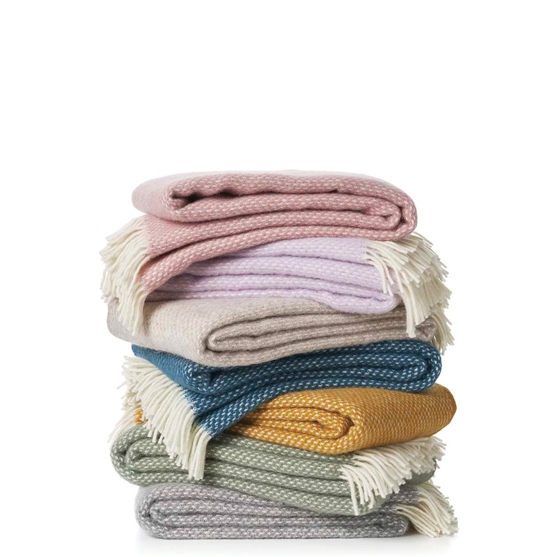 Preppy Brushed Lambswool Throw, Seven Color Variants