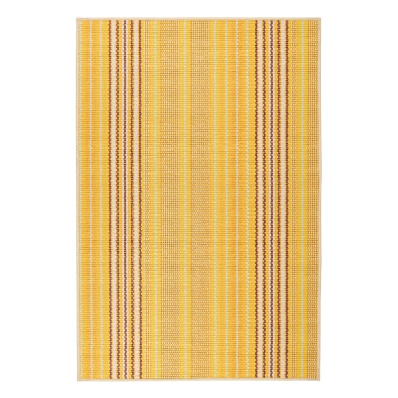 Sunflower Ticking Machine Washable Rug | Yellow