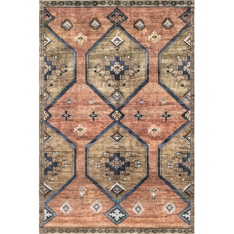Katana Collage Washable Rug | Rust