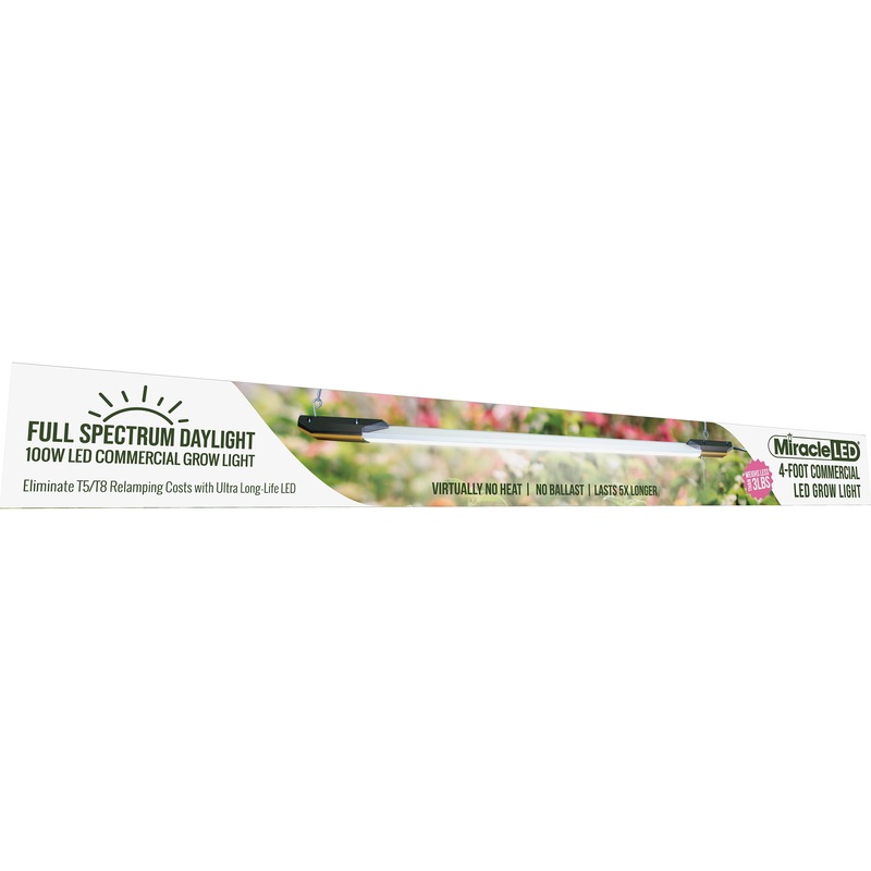 MLED 100W LED Grow Light 4 ft. Full Spectrum Fixture