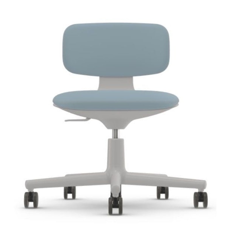 Vitra Rookie Office Swivel Chair – Seat Shell Soft Grey / Volo Ice Blue