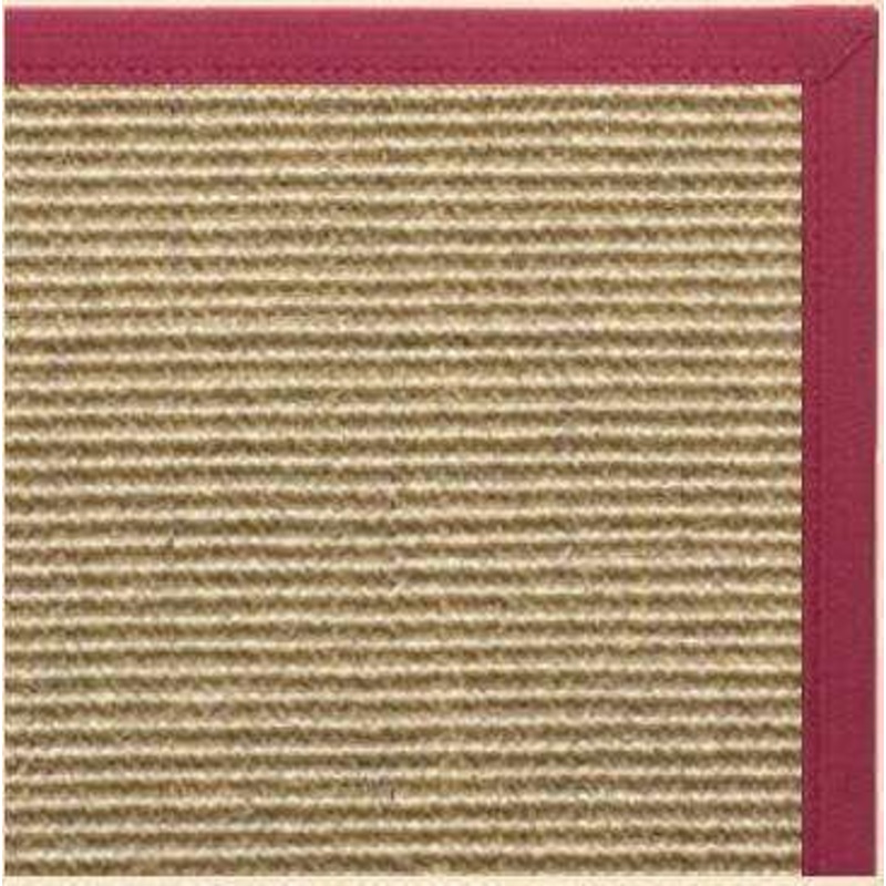 Bone Sisal Rug with Canvas Maroon Border