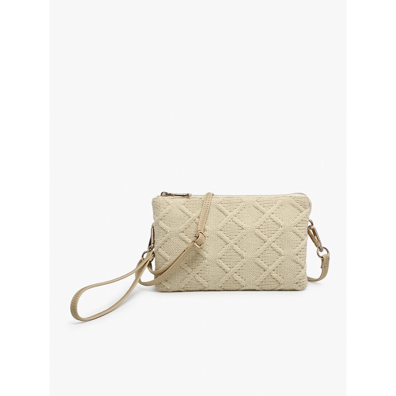 Cream Sweater Knit Riley Crossbody Bag
