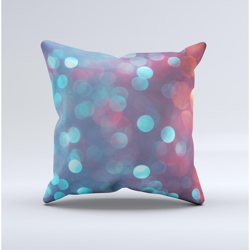 The Unfocused Blue and Red Orbs ink-Fuzed Decorative Throw Pillow