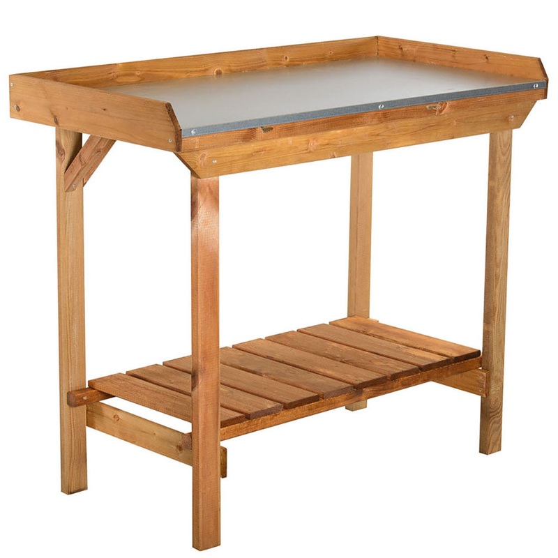 Gardener’s Table With Tin Surface