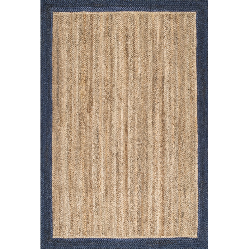 Jute Simple Border Rug | Dark Blue