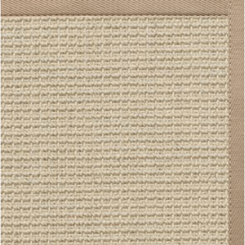 Linen Color Brasilia Sisal Rug with Ivory Blush Cotton Border