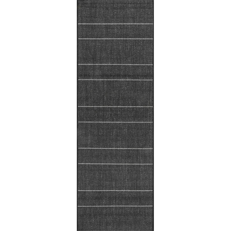 Venetian Pinstripes Indoor/Outdoor Rug | Black