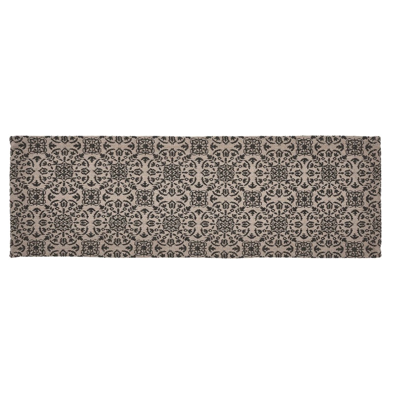 Custom House Black Tan Jacquard Runner 8×24
