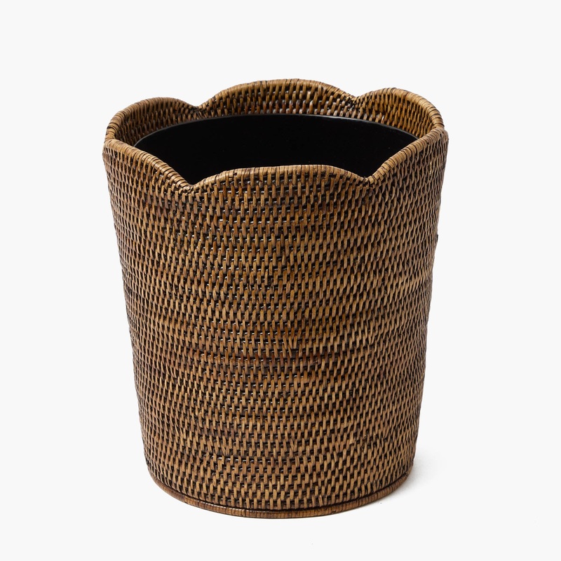 Dark Brown Rattan Bin