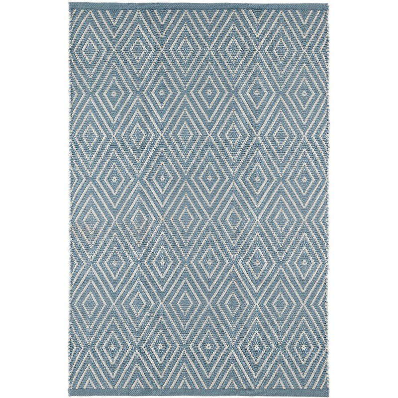 Diamond Handwoven Indoor/Outdoor Rug | Slate/Light Blue