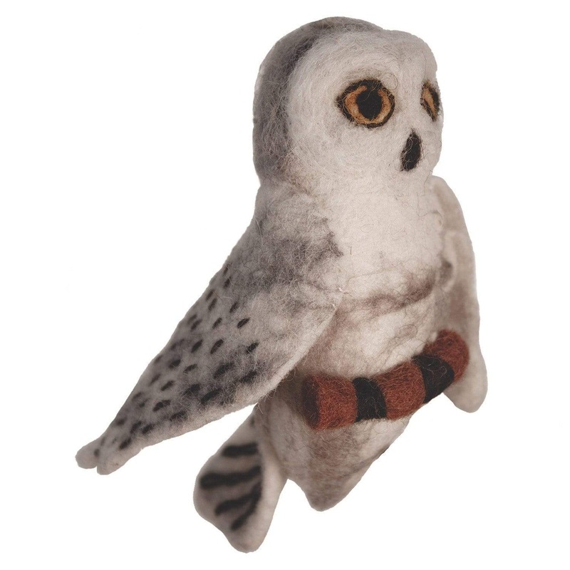 Felt Bird Garden Ornament – Snowy Owl – Wild Woolies (G)