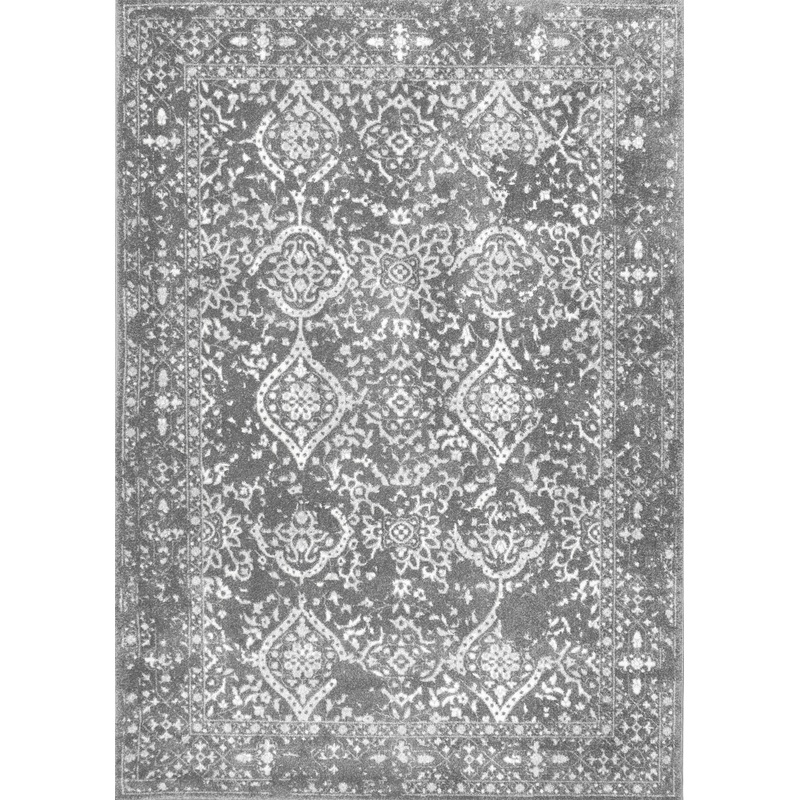 Floral Ornament Rug | Grey