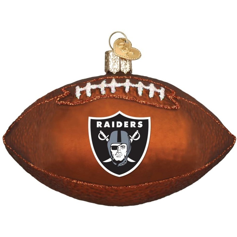 Old World Christmas Blown Glass Ornament for Christmas Tree, Las Vegas Raiders Football
