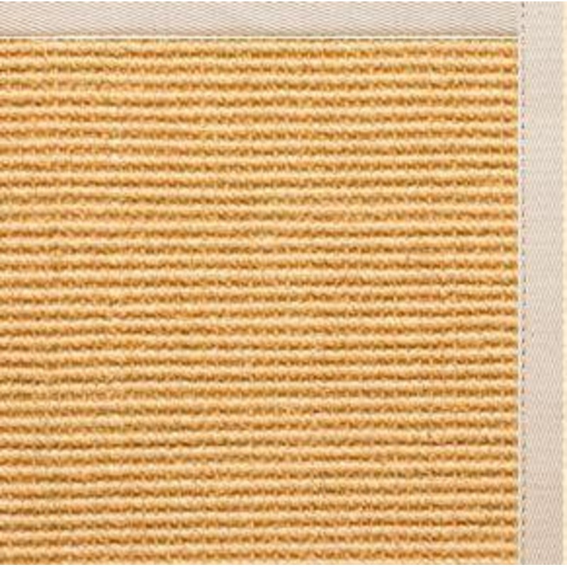 Tan Sisal Rug with Ivory Cotton Border