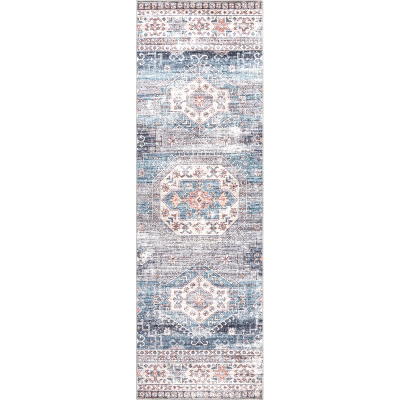 Allison Faded Washable Rug | Blue
