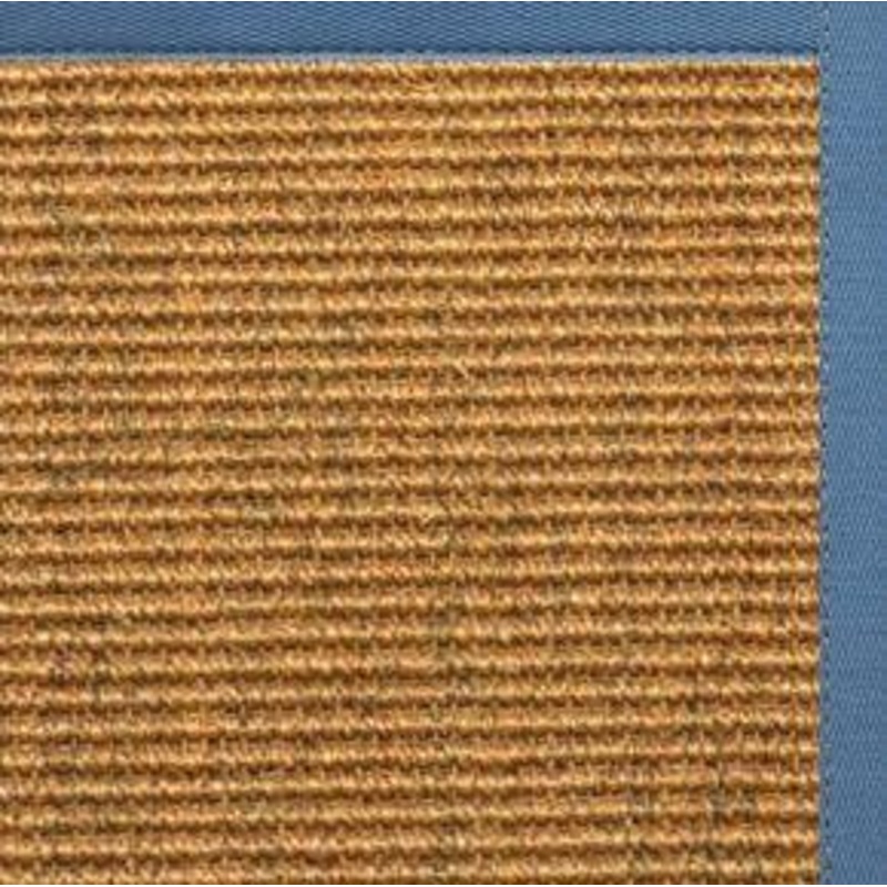 Cognac Sisal Rug with Slate Blue Cotton Border