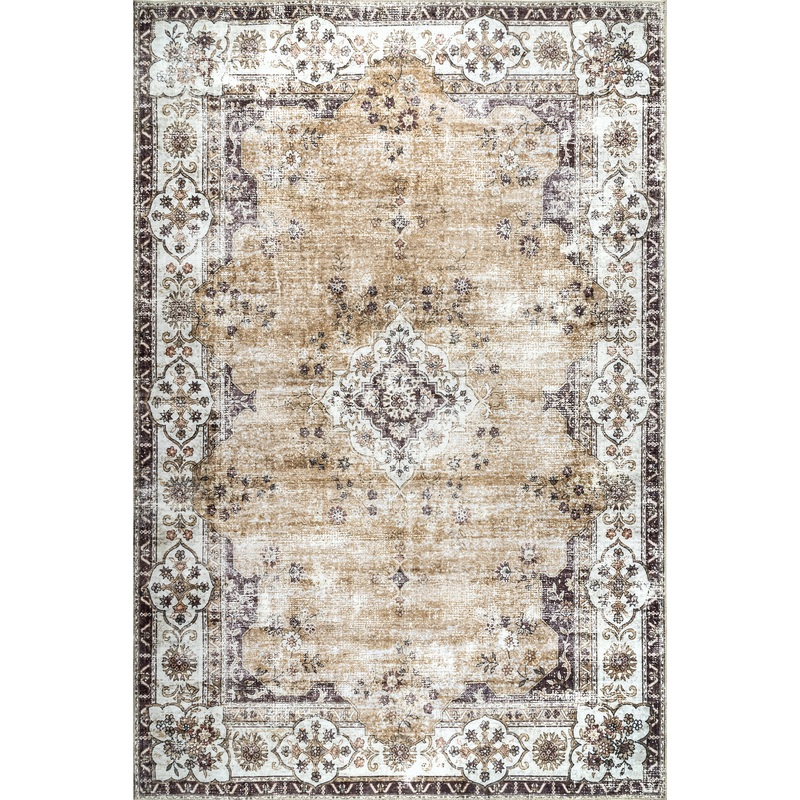 Audrina Persian Washable Rug | Light Orange