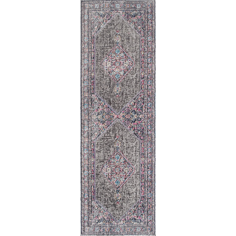 Eternal Palmette Knot Medallion Rug | Grey