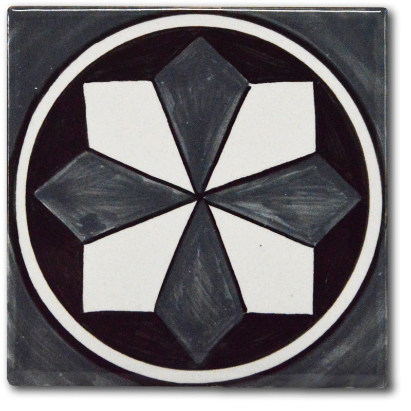FRANCESCA NICCACCI: Deruta Vario Hand Painted Wall Tile Gray Shades