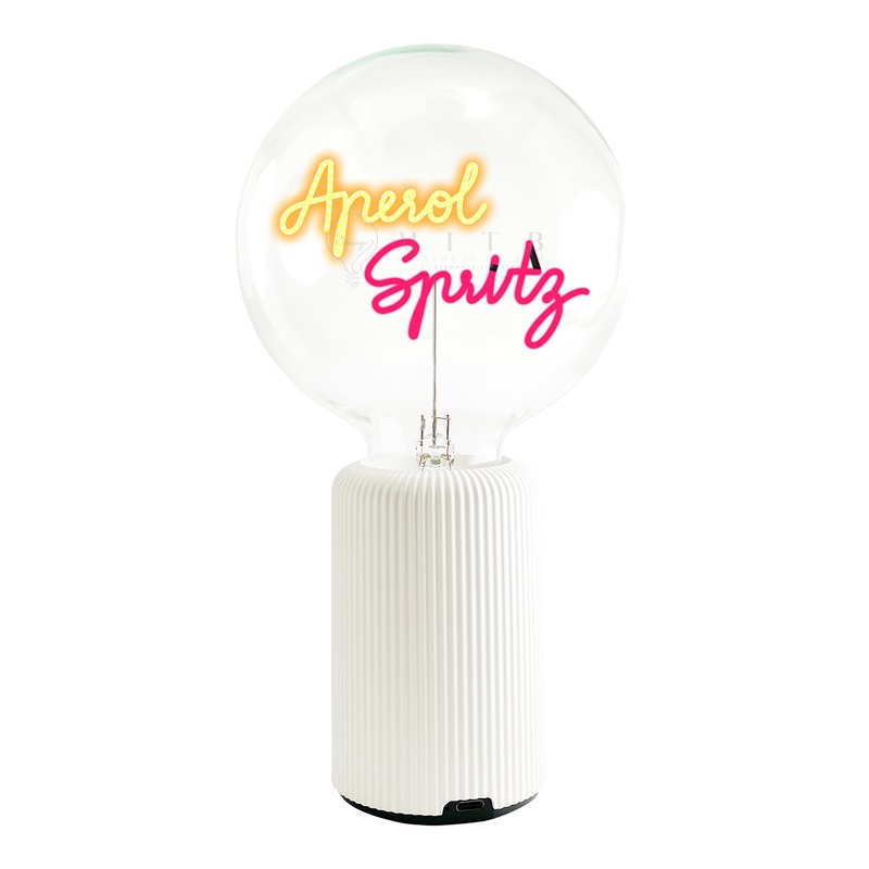 MITB Bulb APEROL SPRITZ Amber/ Red with Base Table Lamp PORTABLE Pop Nomad