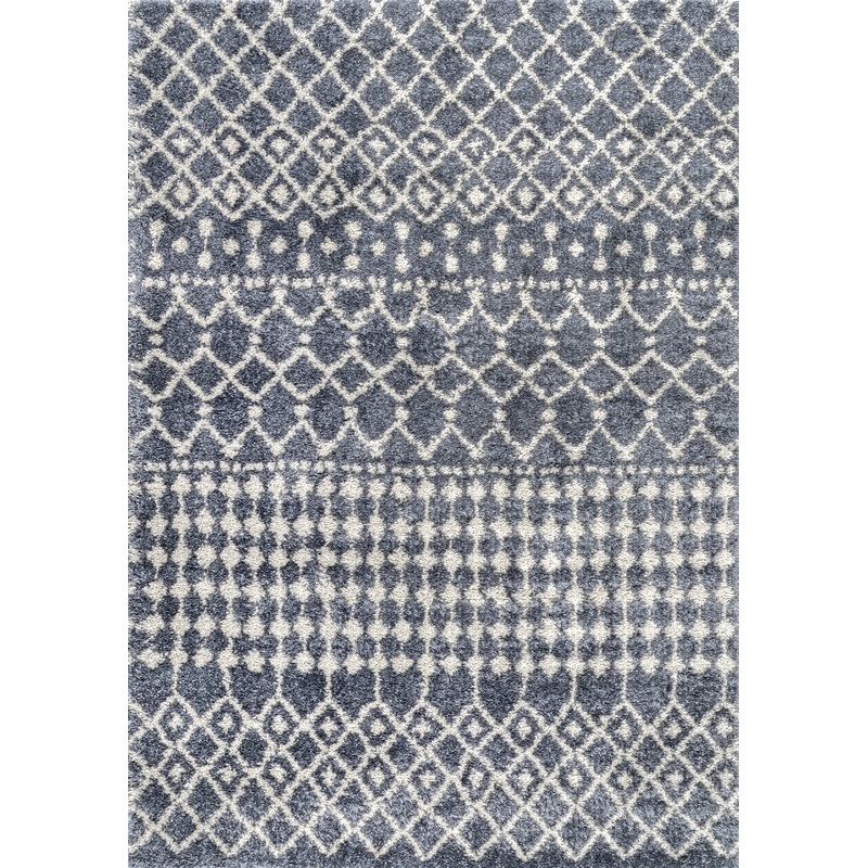 Moroccan Trellis Soft Shag Rug | Grey