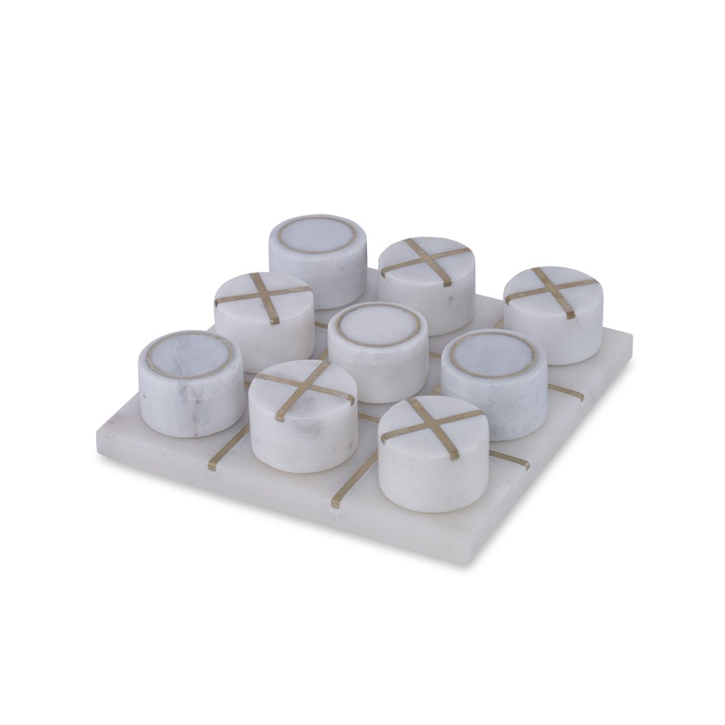 White Marble Tic Tac Toe