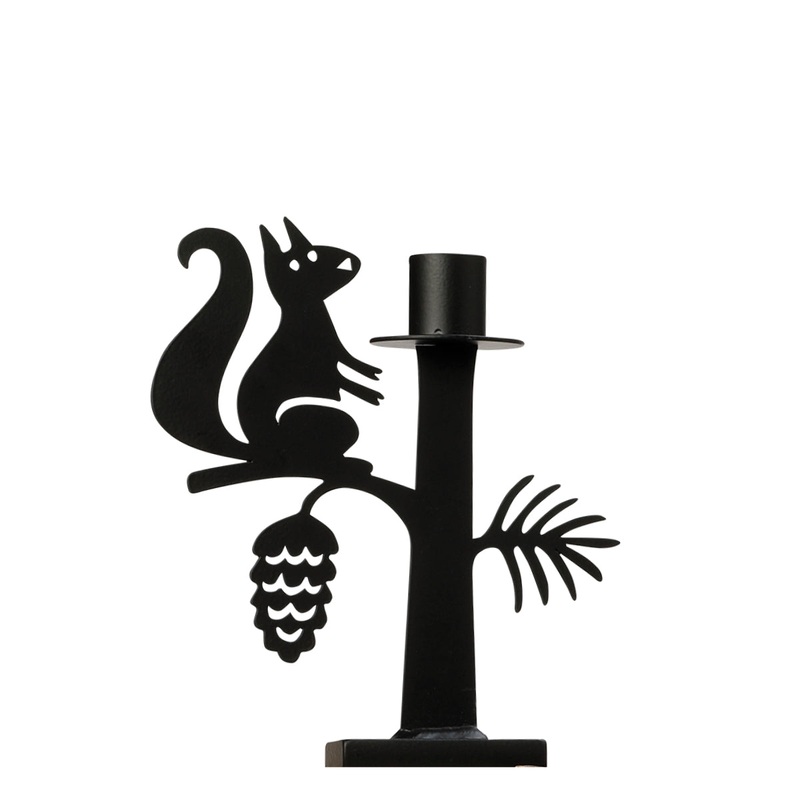 Iron Squirrel Candleholder