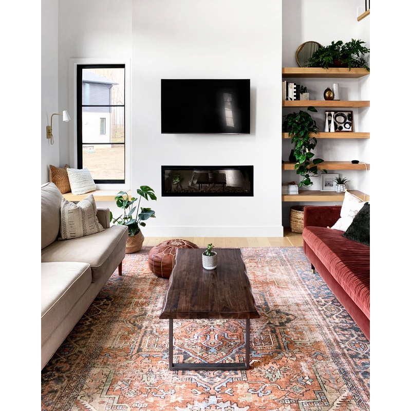 Loloi II Loren Rug | Terracotta / Sky