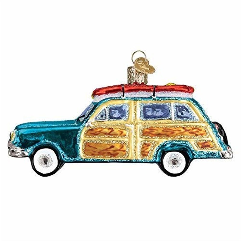 Old World Christmas Blown Glass Ornament for Christmas Tree, Surf’s up Wagon