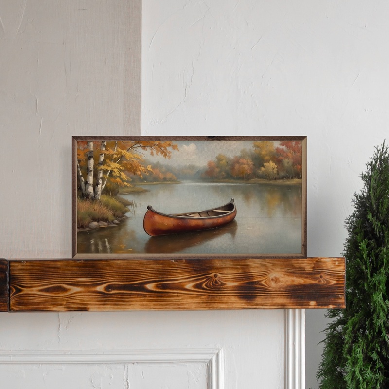 Red Boat On The Lake Art