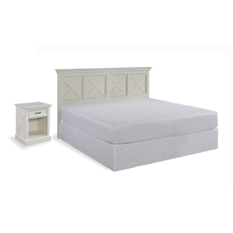 Traditional King Headboard and Nightstand By Seaside Lodge