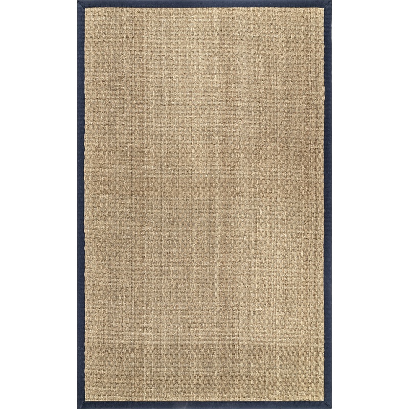 Checker Weave Seagrass Rug | Navy