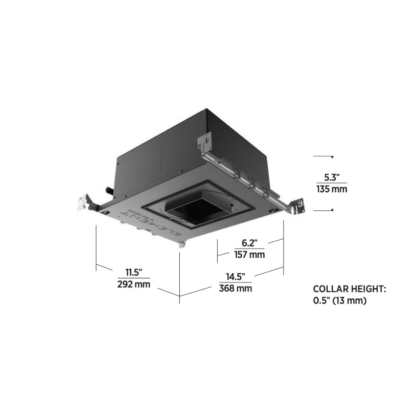 Element E4PR Pro 4″ 24W LED Round Adjustable Downlight IC New Construction Housing