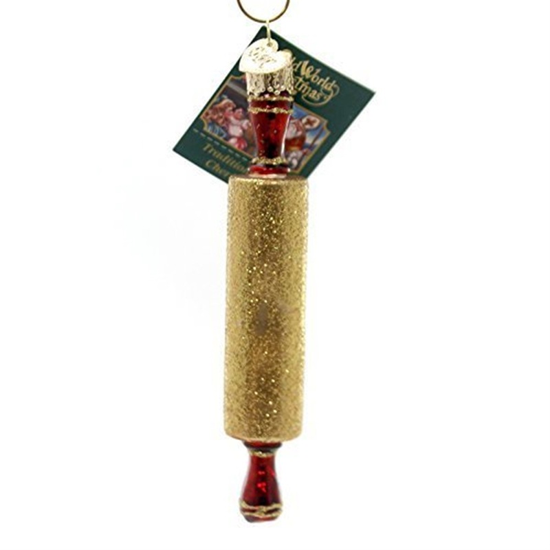 Old World Christmas Glass Blown Rolling Pin Ornament
