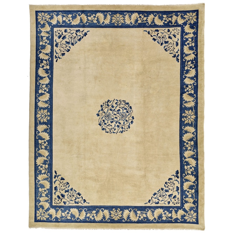ANTIQUE CHINESE PEKING BEIGE 8′ 11″ x 11′ 7″