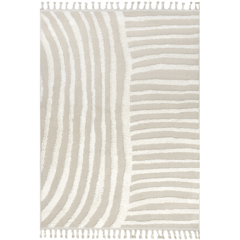 Bryanna High-Low Tasseled Rug | Beige
