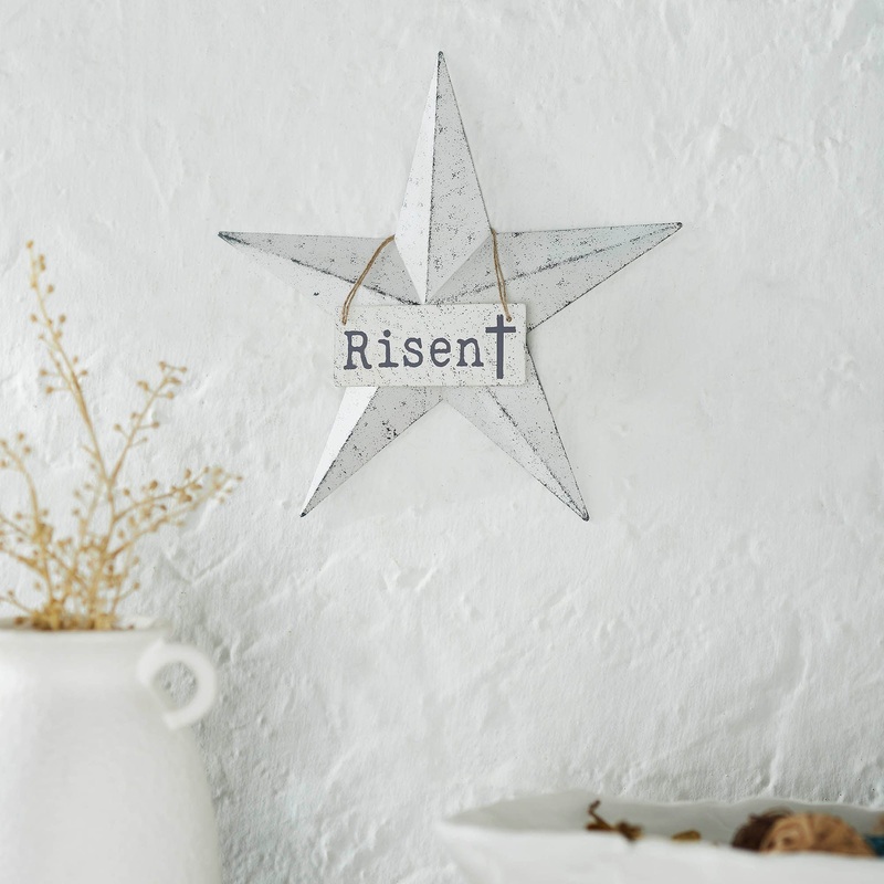 Celebrate Grace Metal Star w/ Risen Tag 12×12